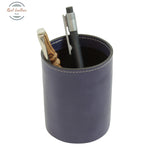 LUSSO Genuine Leather Pen Cup Blue