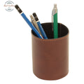 LUSSO Genuine Leather Pen Cup Brown