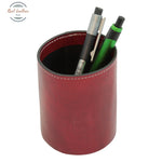 LUSSO Genuine Leather Pen Cup Red