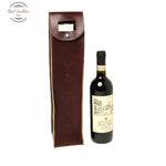 LUSSO Genuine Leather Wine Bottle Holder Brown Wine holder