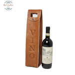 LUSSO Genuine Leather Wine Bottle Holder Colonial Brown Wine holder