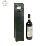 LUSSO Genuine Leather Wine Bottle Holder Green Wine holder