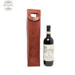 LUSSO Genuine Leather Wine Bottle Holder Teak Wine holder