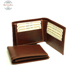 LUSSO Italian Calfskin Bifold Wallet with RFID Protection Brown Wallet