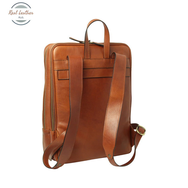 LUSSO Leather back pack with backside troller strap Backpack
