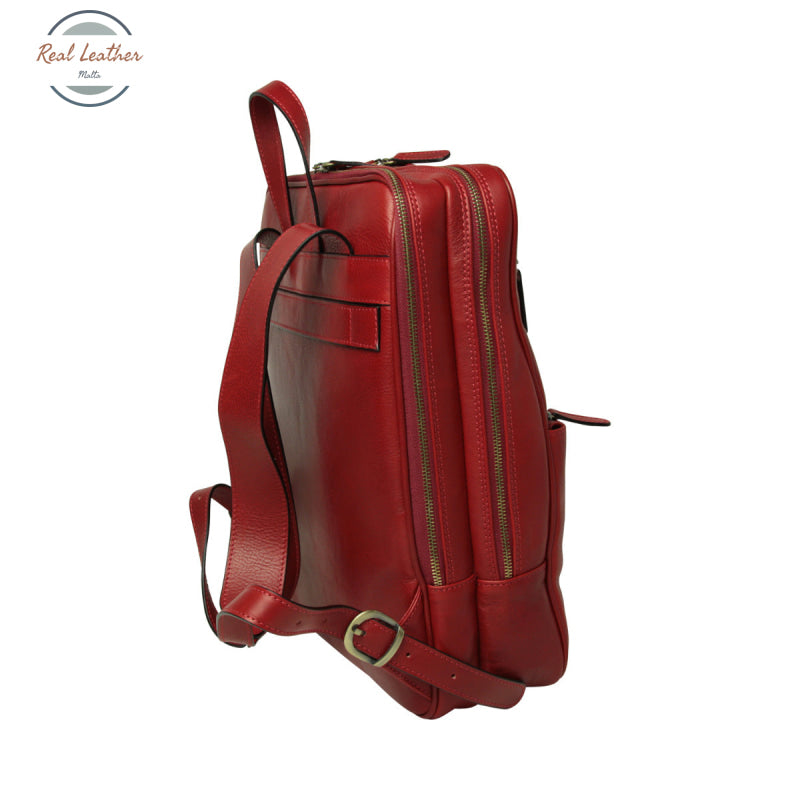 LUSSO Leather back pack with backside troller strap Backpack