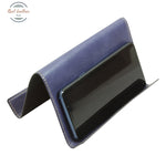 LUSSO Leather iPad and iPhone Stand Blue