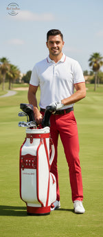 LUSSO Selective Leather Golf Bag Red/White Golf bag