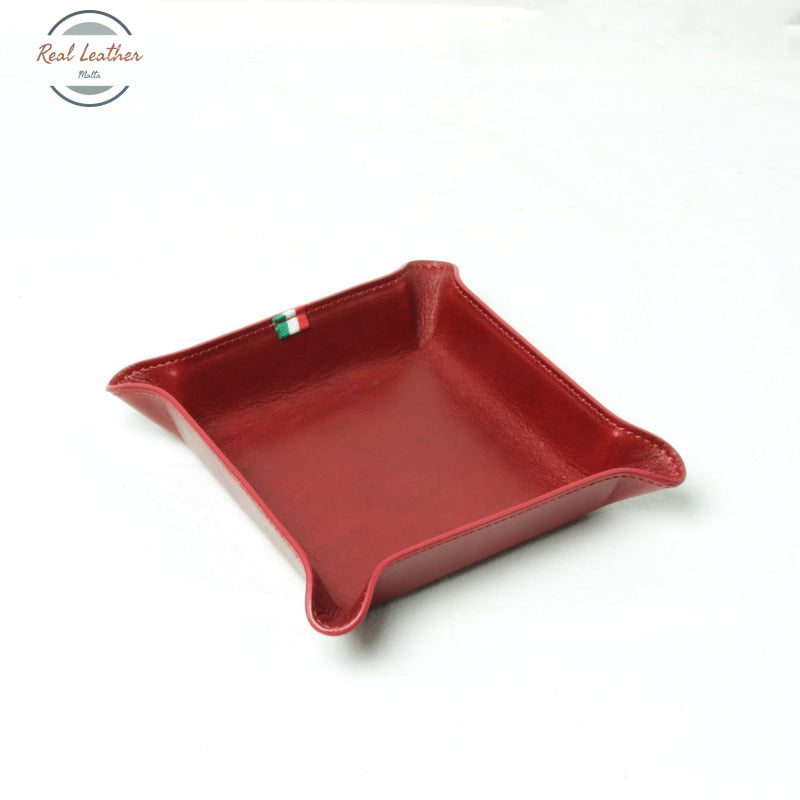 LUSSO Small Leather Valet Tray with Love Text