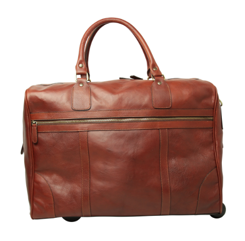 LUSSO Full-grain leather duffel bag with trolley