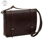 Medium leather bag with double magnetic closure Messenger Bag