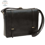 Medium leather bag with double magnetic closure Messenger Bag