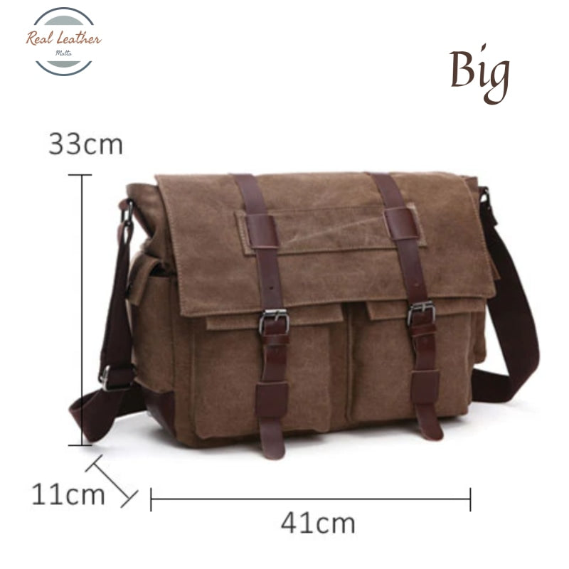 Mens Canvas Retro Style Messenger Bag Bags