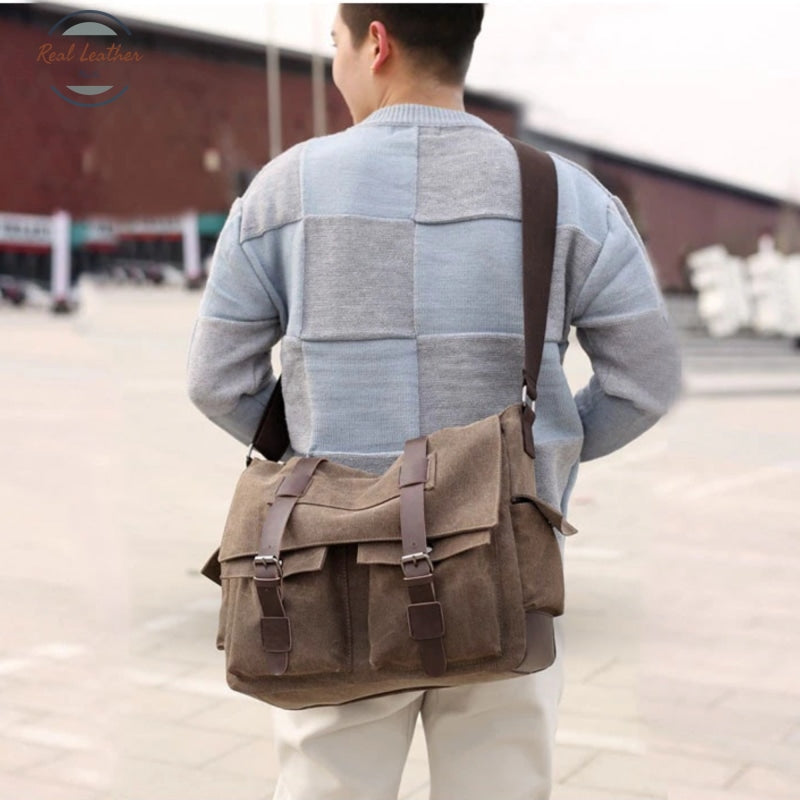 Mens Canvas Retro Style Messenger Bag Bags