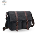 Mens Canvas Retro Style Messenger Bag Big / Black Bags