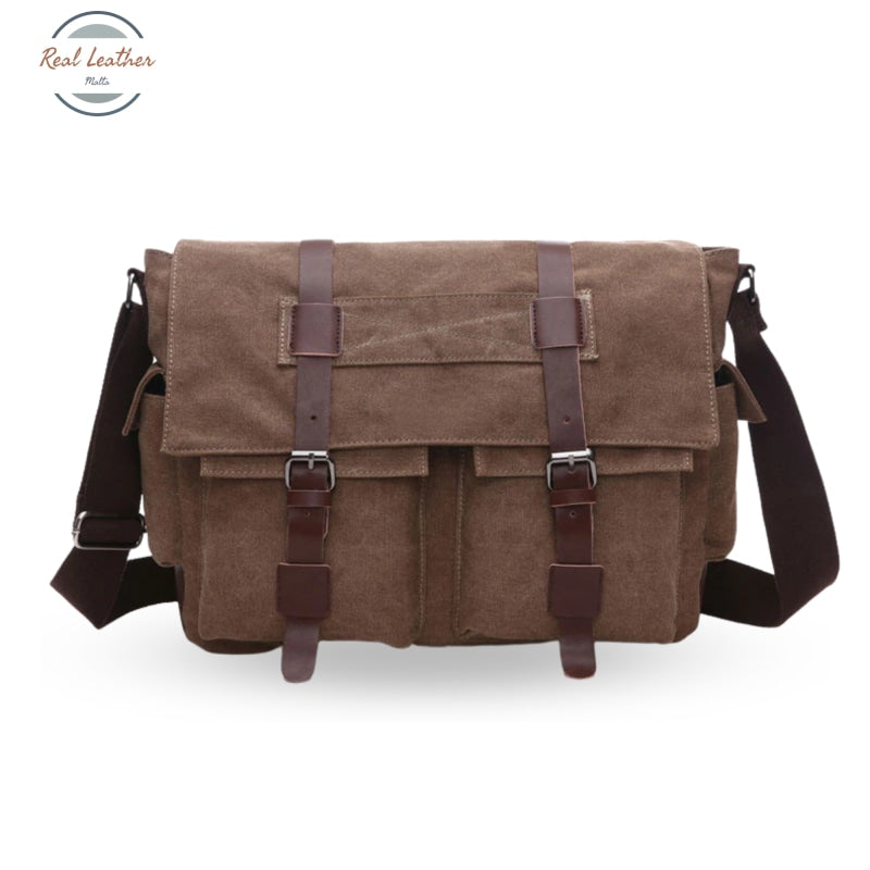 Mens Canvas Retro Style Messenger Bag Big / Coffee Bags