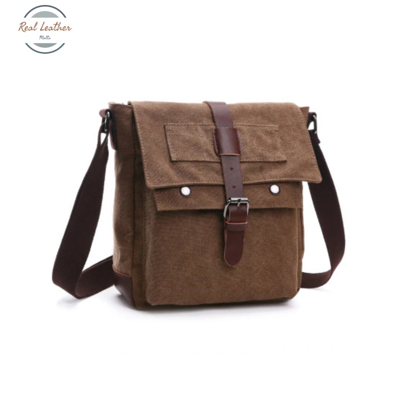 Mens Canvas Retro Style Messenger Bag Small / Coffee Bags