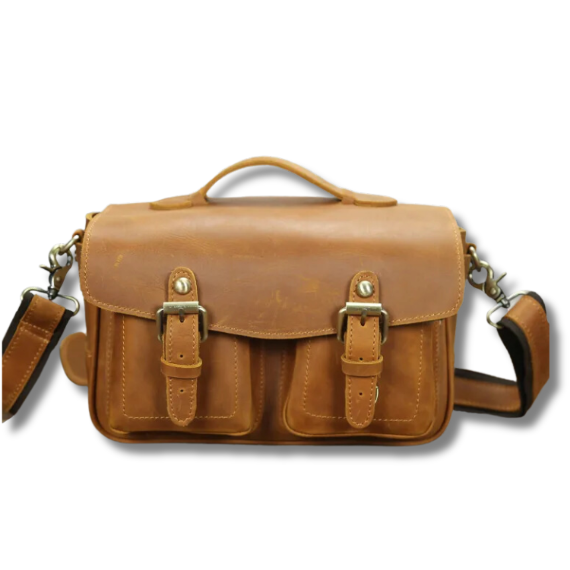 Vintage Style Leather Shoulder Bag / Camera Bag