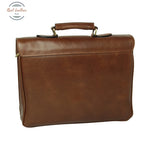 Oiled Calfskin Leather Briefcase with shoulder strap - Chestnut Chestnut Briefcase