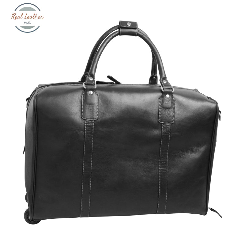 Oiled Calfskin leather duffel bag Black Duffel bags