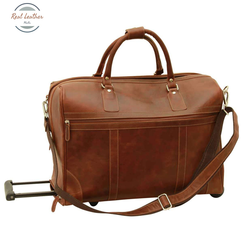 Oiled Calfskin leather duffel bag Chestnut Duffel bags