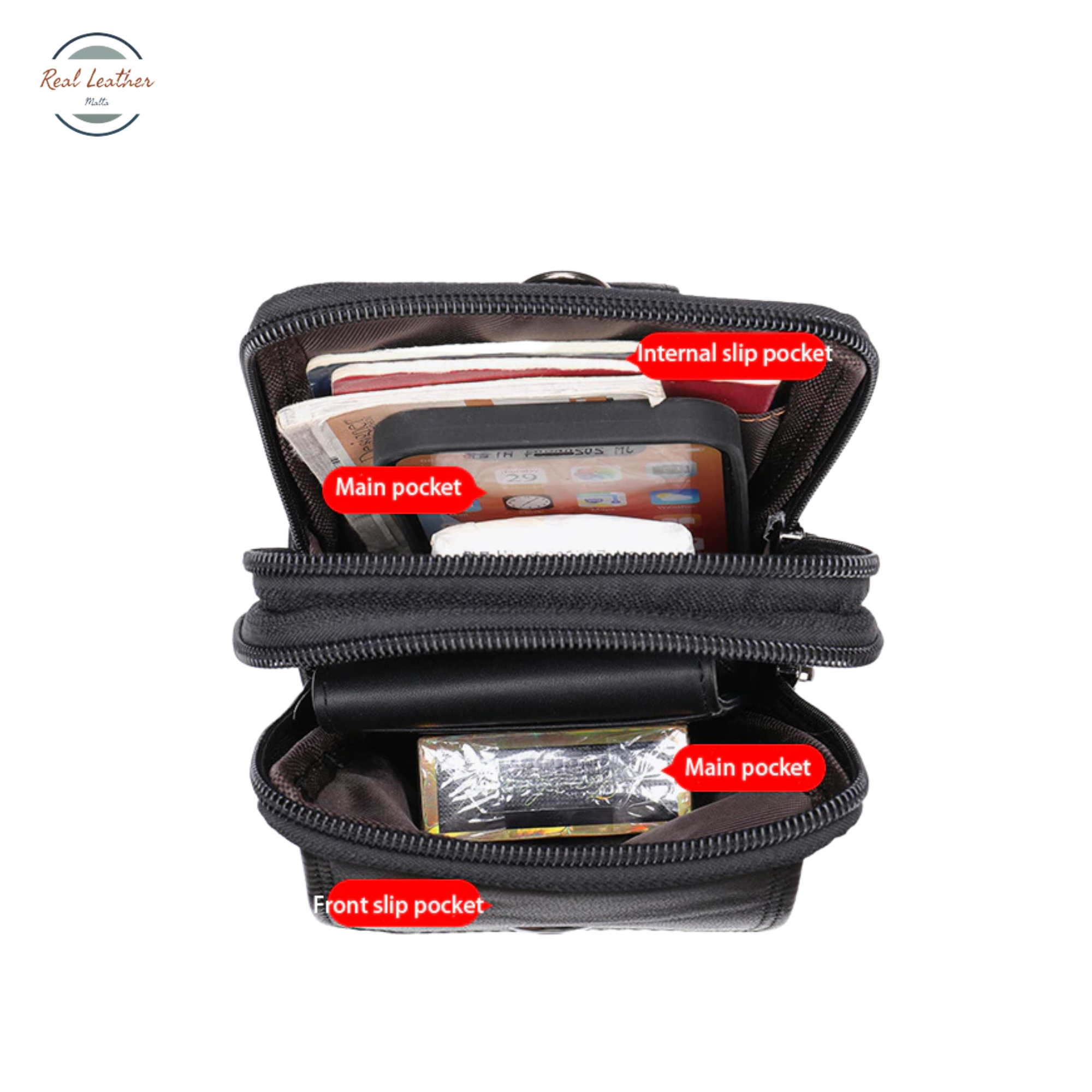 Genuine Leather Men's Outdoor Small Waist Bag