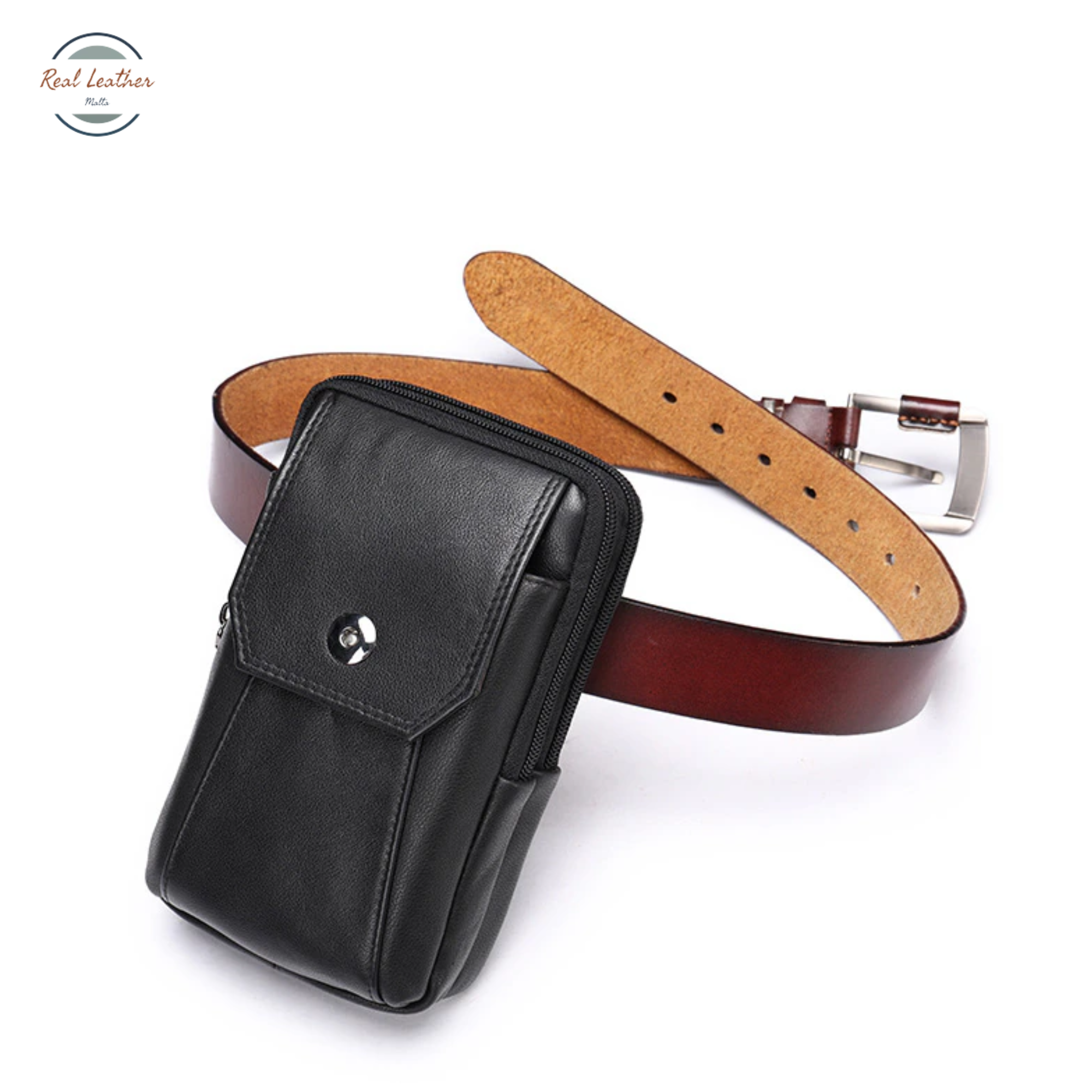 Genuine Leather Men's Outdoor Small Waist Bag