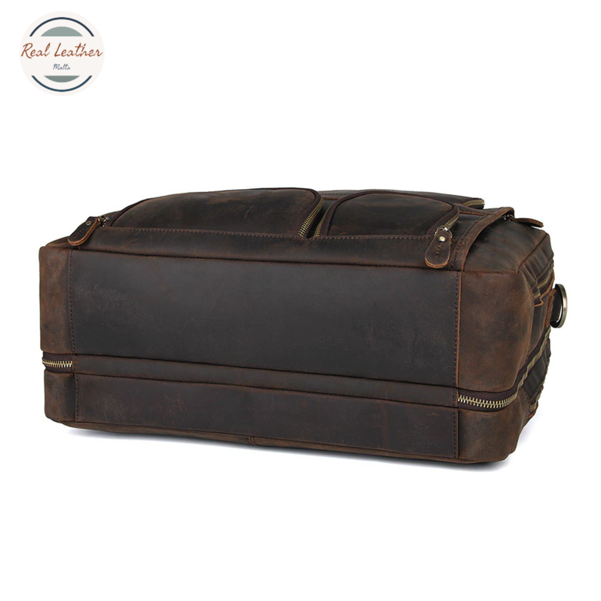 Genuine Leather Vintage Men's Briefcase With Multiple Pockets