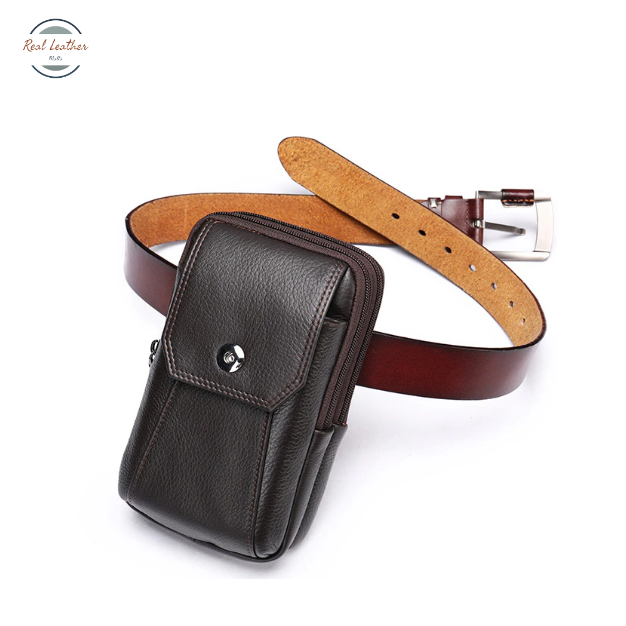 Genuine Leather Men's Outdoor Small Waist Bag