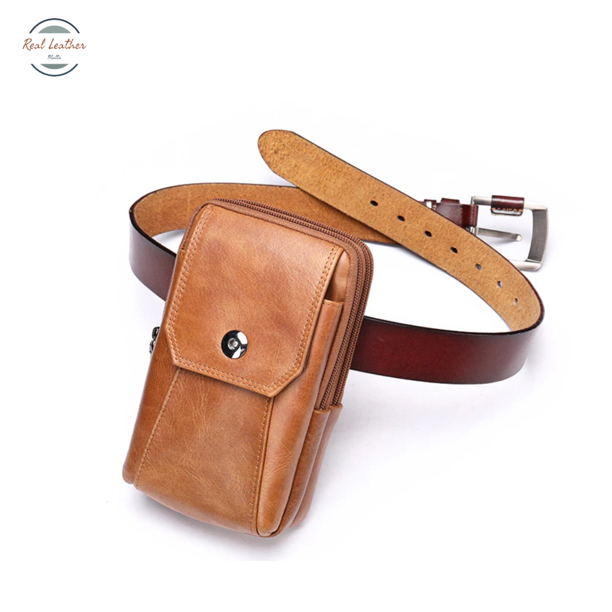 Genuine Leather Men's Outdoor Small Waist Bag
