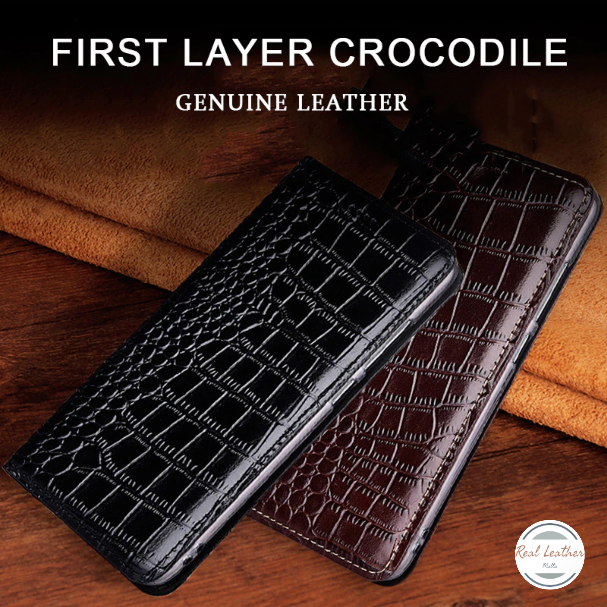 Genuine Leather Flip Case for Samsung A Series