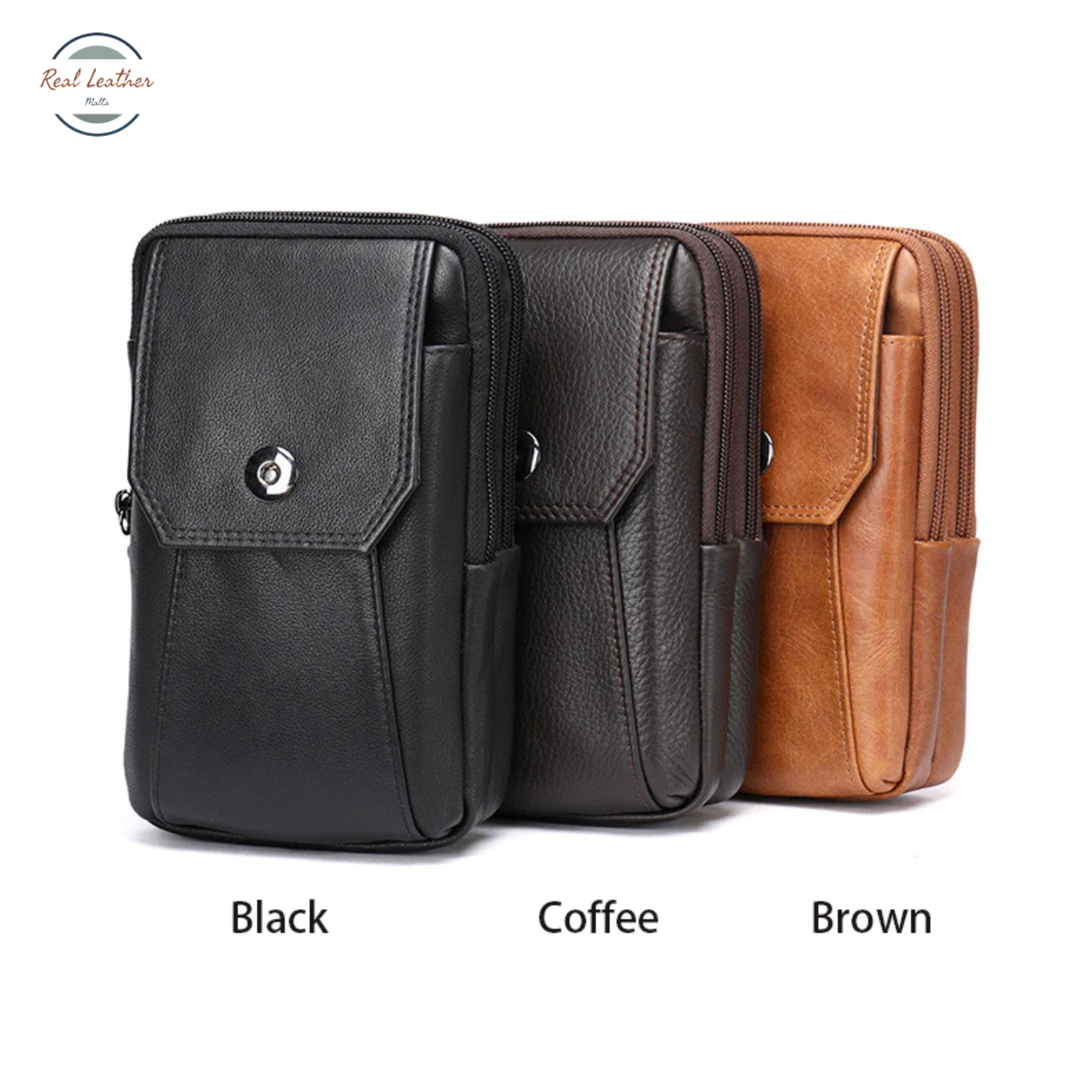 Genuine Leather Men's Outdoor Small Waist Bag