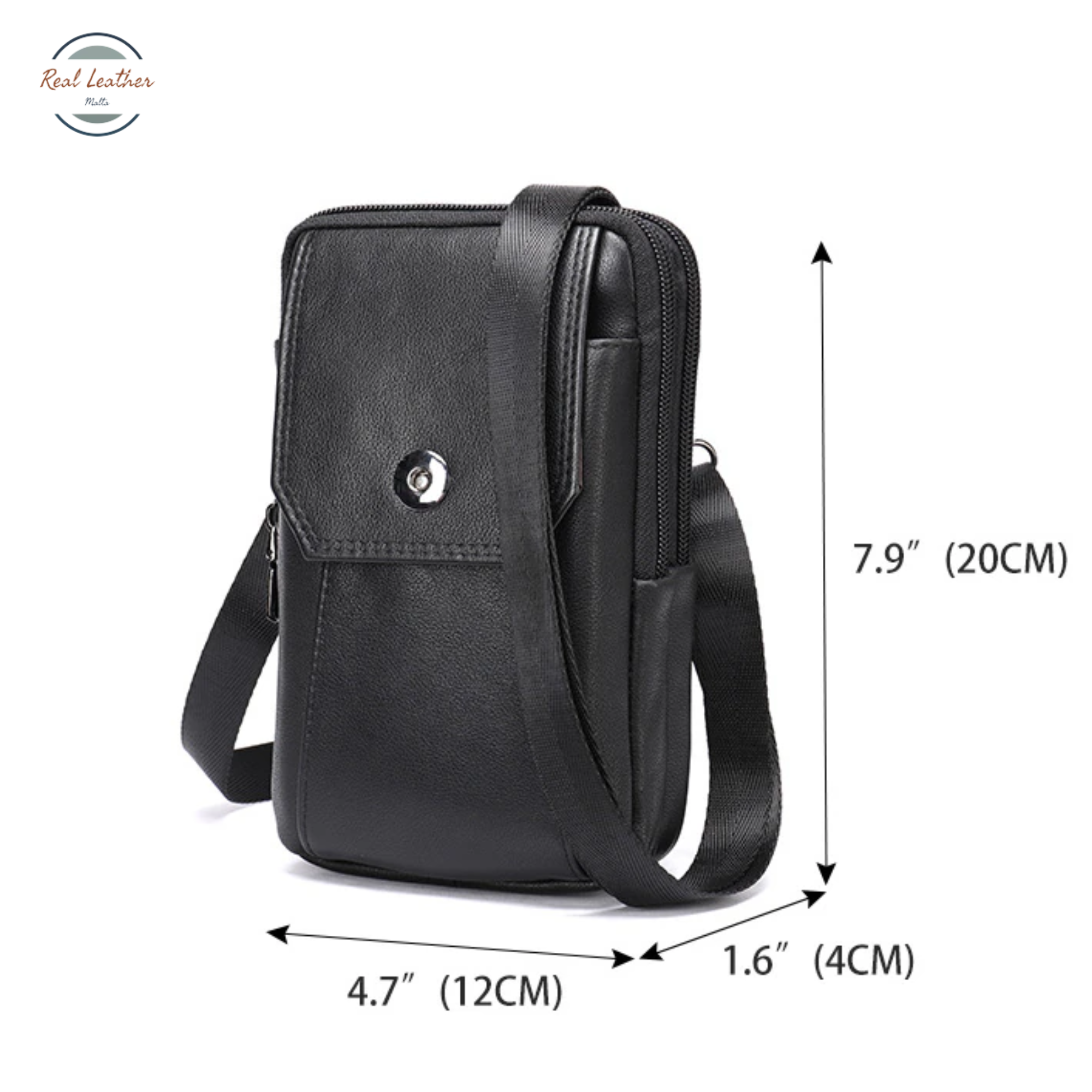 Genuine Leather Men's Outdoor Small Waist Bag