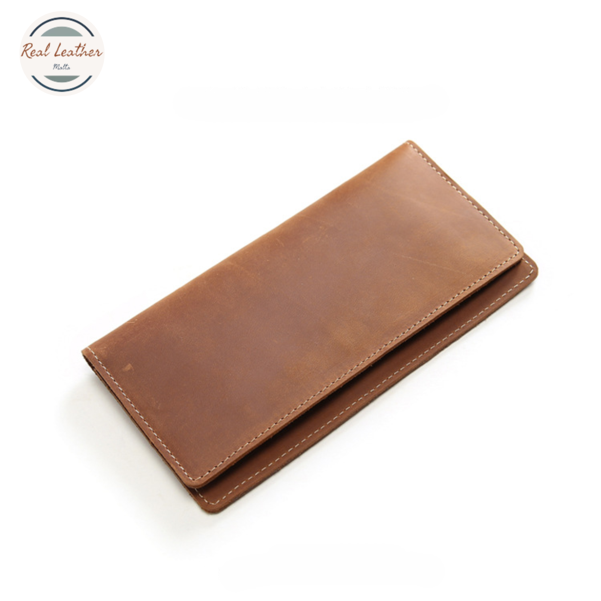 Genuine Leather Men's Slim Long Wallet