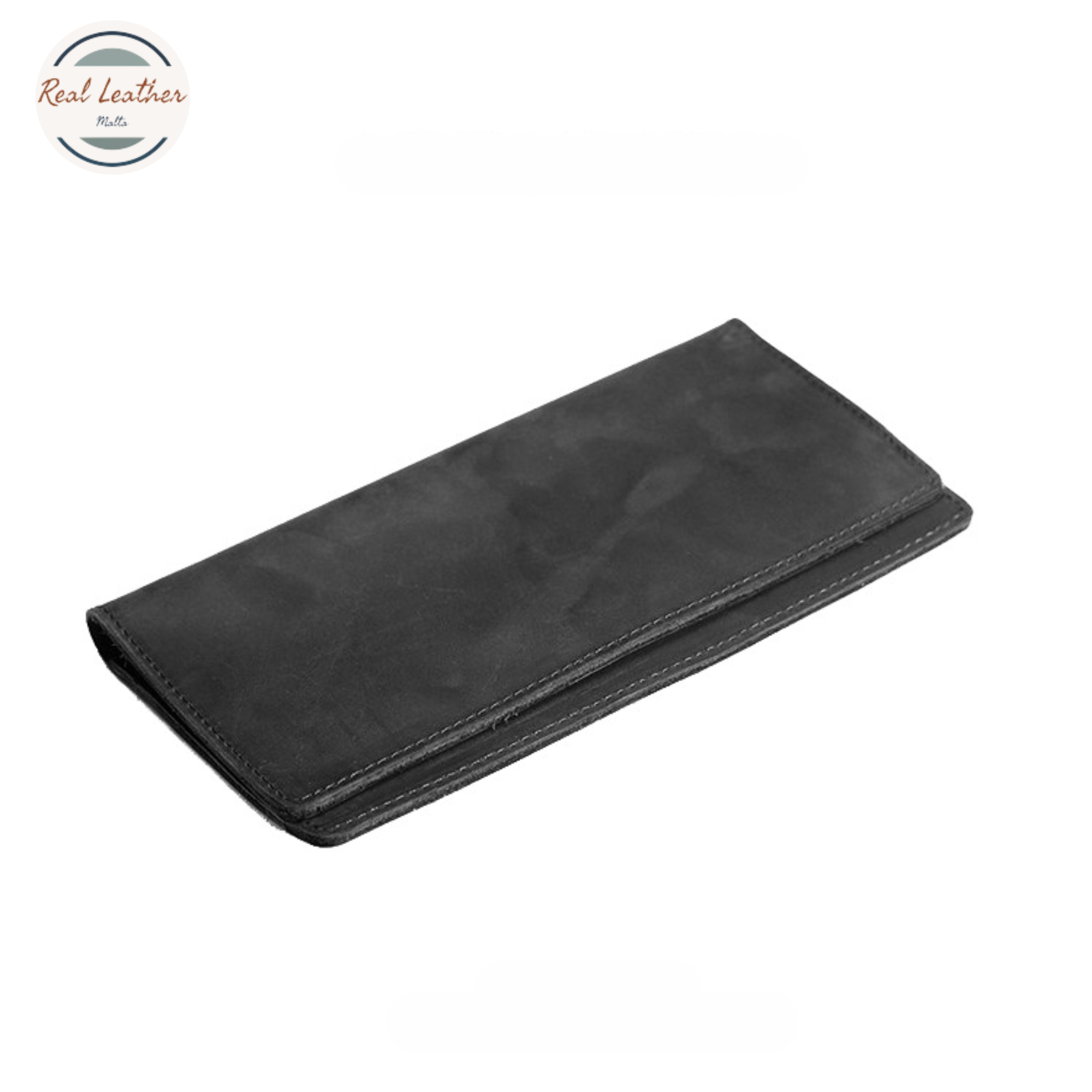 Genuine Leather Men's Slim Long Wallet