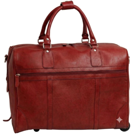 LUSSO Full-grain leather duffel bag with trolley