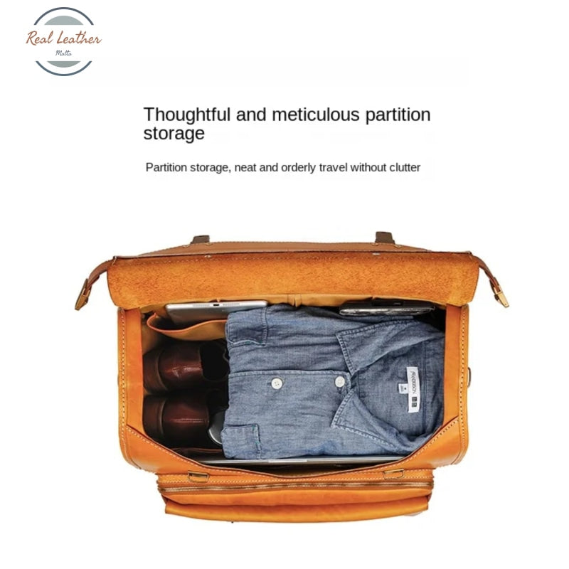 Retro Leather Travel Suitcase Luggage & Bags