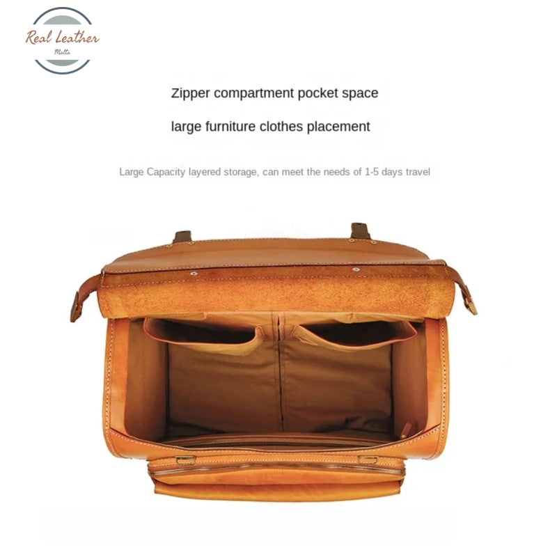 Retro Leather Travel Suitcase Luggage & Bags