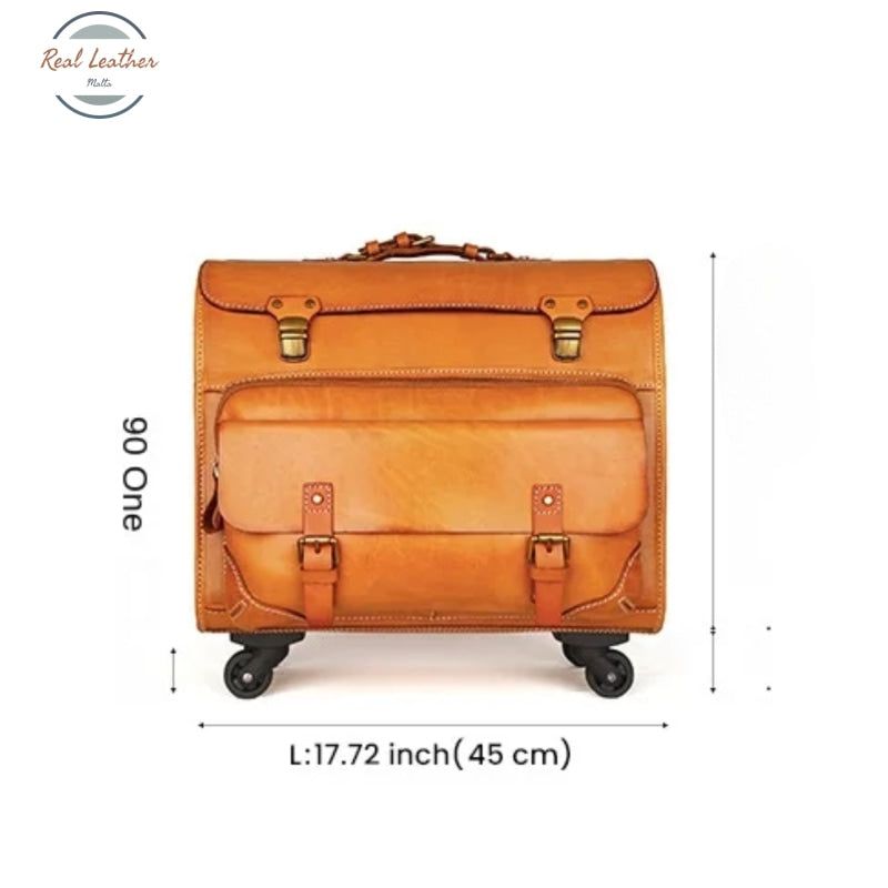 Retro Leather Travel Suitcase Luggage & Bags