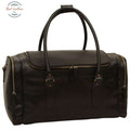 Round Metal Zip Leather Travel Bag Black Travel bag