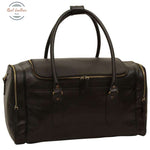 Round Metal Zip Leather Travel Bag Black Travel bag