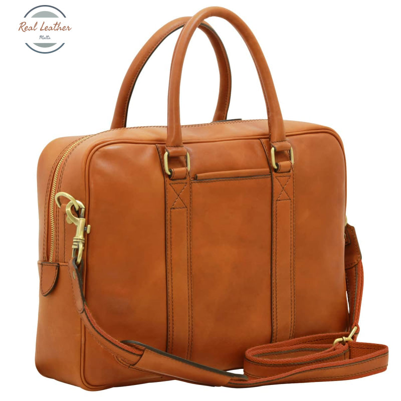 Soft Calfskin Leather Briefcase Gold Briefcases