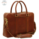 Soft Calfskin Leather Briefcase Mahogany Briefcases