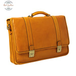 Soft Calfskin Leather Briefcase Ochre Briefcases