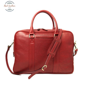 Soft Calfskin Leather Briefcase Red Briefcases