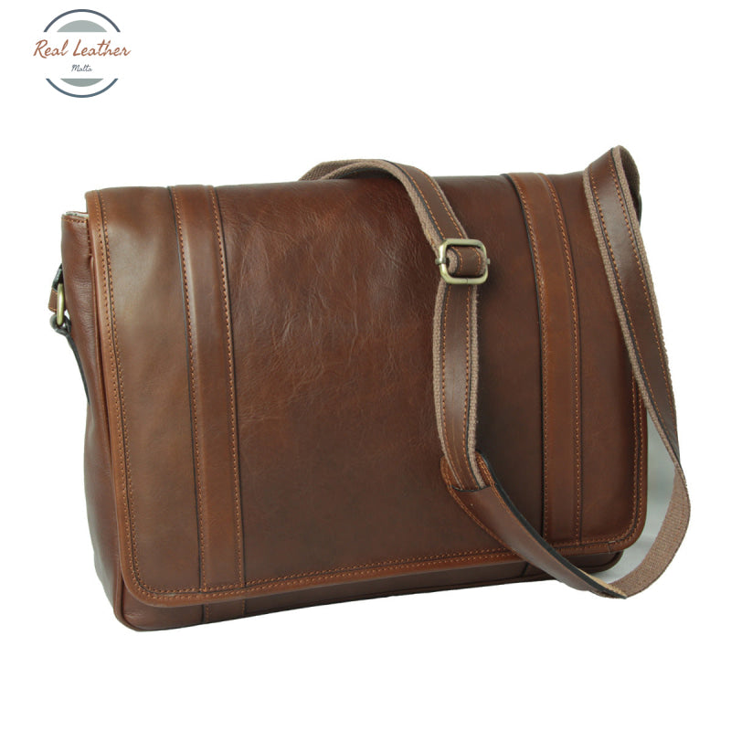 Soft Calfskin Leather Messenger Bag Chestnut Messenger Bag