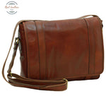 Soft Calfskin Leather Messenger Bag Mahogany Messenger Bag