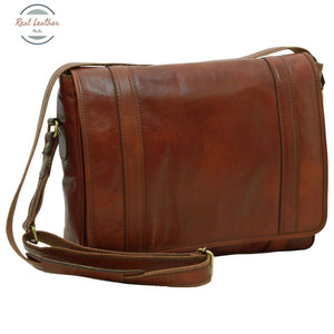 Soft Calfskin Leather Messenger Bag Mahogany Messenger Bag