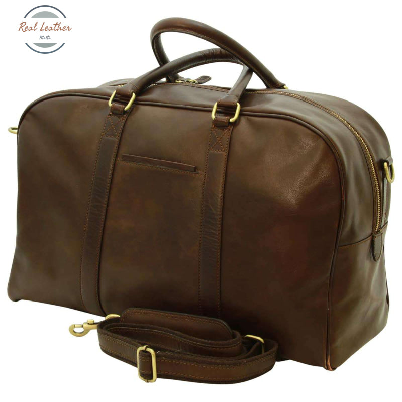 Soft Calfskin Leather Travel Bag Dark Brown Travel Bags