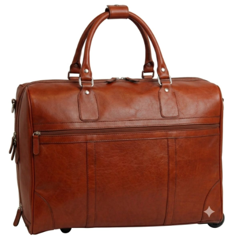 LUSSO Full-grain leather duffel bag with trolley